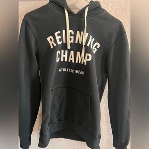 Men’s Size S Reigning Champ Black White Terry Gym Logo Hoodie